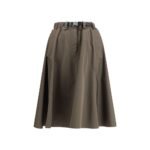 Prada Bicolor Recycled Polyester Midi Skirt