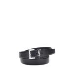 Saint Laurent Black Calf Leather Bos Taurus Regular Belt