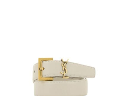 Curea Saint Laurent Alb din Piele