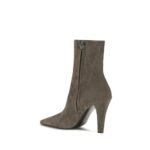Saint Laurent Gray Calf Leather Bos Taurus Ankle Boots - Image 3