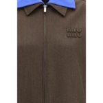 Miu Miu Brown Fleece Wool Bomber - Image 3