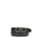 Ferragamo Black Leather Regular Belt