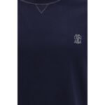 Brunello Cucinelli Blue Cotton T-Shirt - Image 3