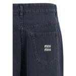 Miu Miu Blue Cotton Flared Jeans - Image 3