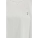 Brunello Cucinelli White Cotton T-Shirt - Image 3