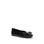 Ferragamo Black Calf Leather Bos Taurus Ballet Flats - Image 2