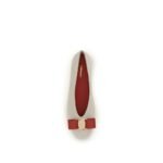 Ferragamo White Calf Leather Bos Taurus Ballet Flats - Image 4