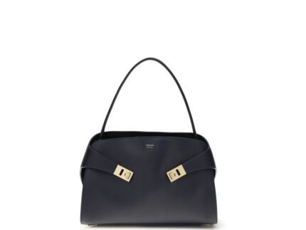 Geantă Ferragamo Hug Soft Shoulder Hug Soft Albastră din Piele