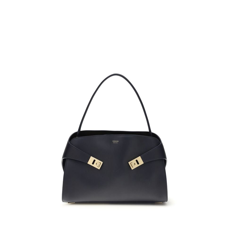 10395703-2.jpeg Ferragamo Blue Calf Leather Bos Taurus Shoulder Bag - Image 1