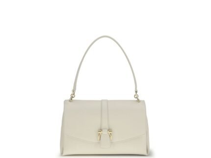 Geantă Ferragamo leather Shoulder Albă din Piele