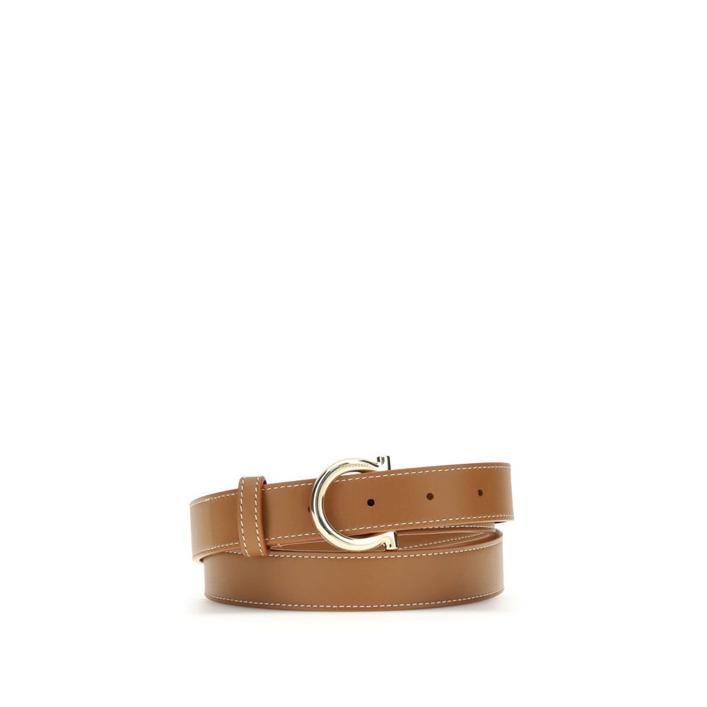 10395736.jpeg Ferragamo Beige Calf Leather Bos Taurus Regular Belt - Image 1