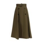 Burberry Bicolor Cotton Midi Skirt
