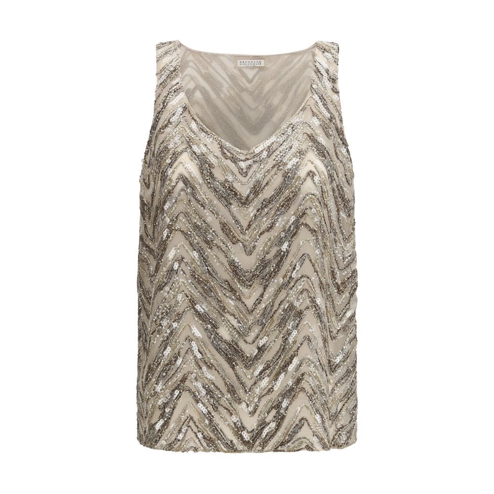 10396444.jpeg Brunello Cucinelli Beige Silk Blouse - Image 1