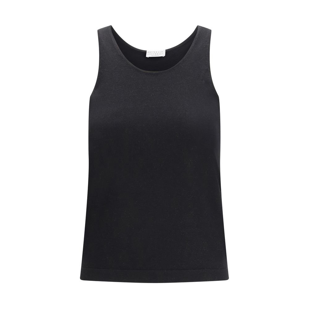 10397108.jpeg Brunello Cucinelli Black Cashmere Tank Tops - Image 1