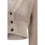 Brunello Cucinelli Beige Cotton Cardigan - Image 3