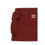 Miu Miu Bordeaux Cotton Mini Skirt - Image 3