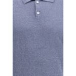 Brunello Cucinelli Blue Linen Polo Shirt - Image 3