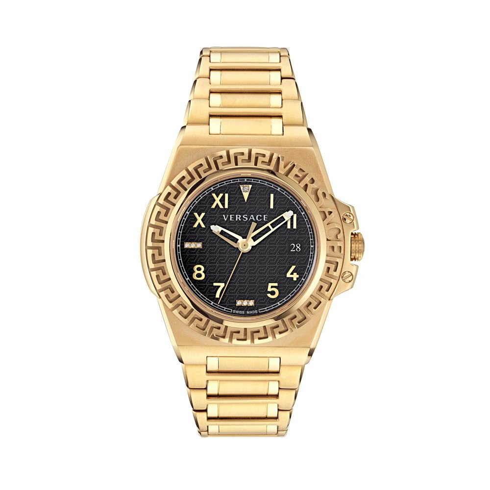 Stacked from 11 images. Method=B (R=2,S=4) Versace Gold Stainless Steel Dress Watch - Image 1