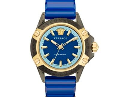 Versace Blue Synthetic Dress Watch