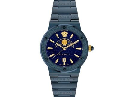 Versace Blue Stainless Steel Dress Watch