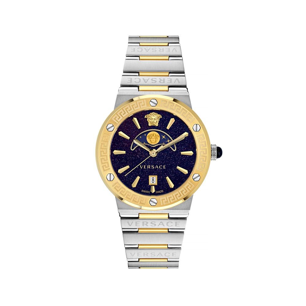Stacked from 13 images. Method=B (R=2,S=4) Versace Gray Stainless Steel Dress Watch - Image 1