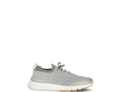 Sneakers Brunello Cucinelli Gri din Bumbac