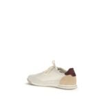Brunello Cucinelli Beige Calf Leather Bos Taurus Sneakers - Image 3
