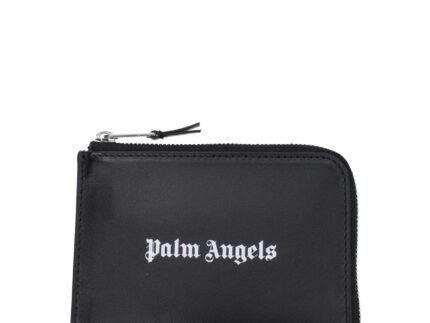 Palm Angels Black Leather Cardholder
