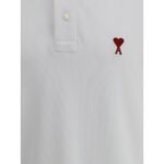 Ami Paris White Cotton Polo Shirt - Image 3