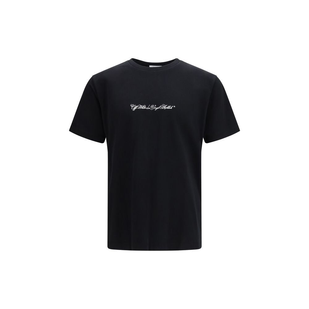 10445548-1.jpeg Off-White Black Cotton T-Shirt - Image 1