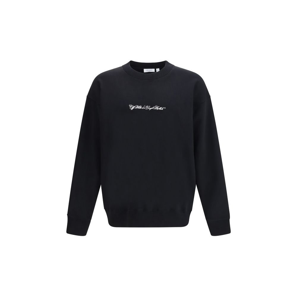 10445671.jpeg Off-White Black Cotton Sweatshirt - Image 1