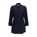 Burberry Blue Cotton Trench Coat