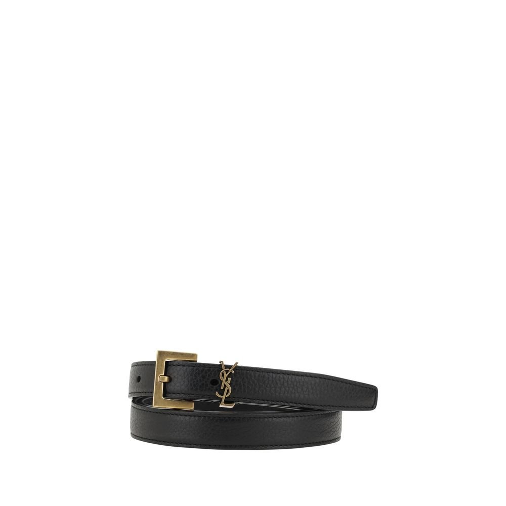 10449003.jpeg Saint Laurent Black Calf Leather Bos Taurus Regular Belt - Image 1