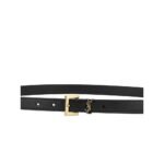Saint Laurent Black Calf Leather Bos Taurus Regular Belt - Image 3