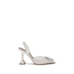 Amina Muaddi White Polyester Platform Pumps