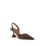 Amina Muaddi Brown Calf Leather Bos Taurus Platform Pumps - Image 2
