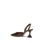 Amina Muaddi Brown Calf Leather Bos Taurus Platform Pumps - Image 3