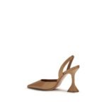 Amina Muaddi Beige Lamb Ovis Aries Aries Pumps - Image 3