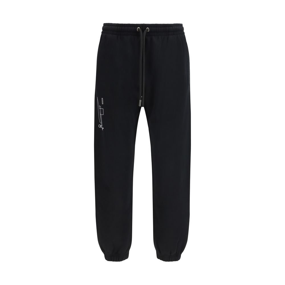 10449322.jpeg Off-White Black Cotton Joggers (Workout Pants) - Image 1