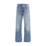 Off-White Blue Cotton Relaxed Fit Jeans