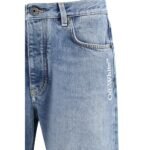 Off-White Blue Cotton Relaxed Fit Jeans - Image 3