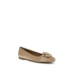 Ferragamo Beige Calf Leather Bos Taurus Ballet Flats - Image 2