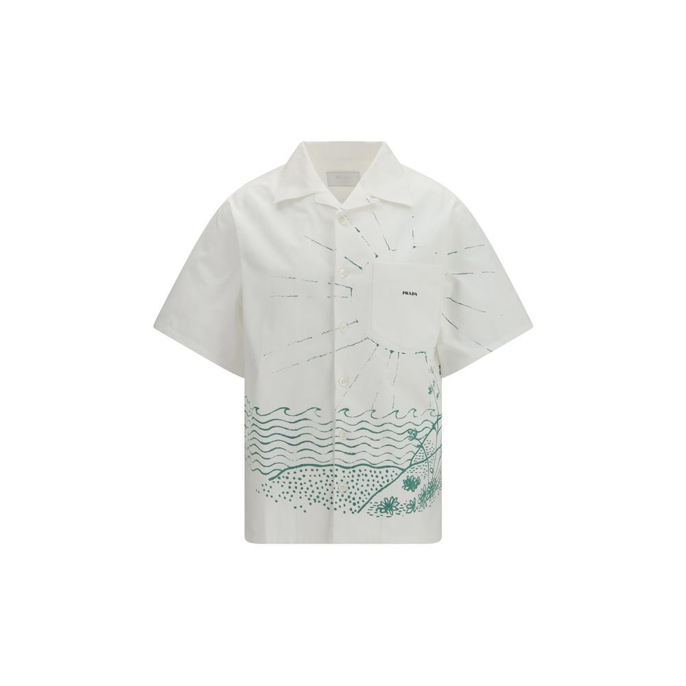 10450150.jpeg Prada White Cotton Pattern Shirt - Image 1