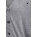 Ami Paris Gray Merino Wool Cardigan - Image 3