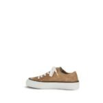 Brunello Cucinelli Beige Calf Leather Bos Taurus Low Top Sneakers - Image 3