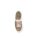 Brunello Cucinelli Beige Calf Leather Bos Taurus Low Top Sneakers - Image 4