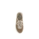 Brunello Cucinelli Beige Calf Leather Bos Taurus Low Top Sneakers - Image 4