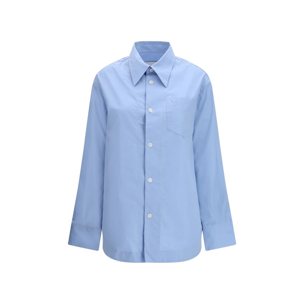 10453957.jpeg Ami Paris Blue Cotton Dress Shirt - Image 1