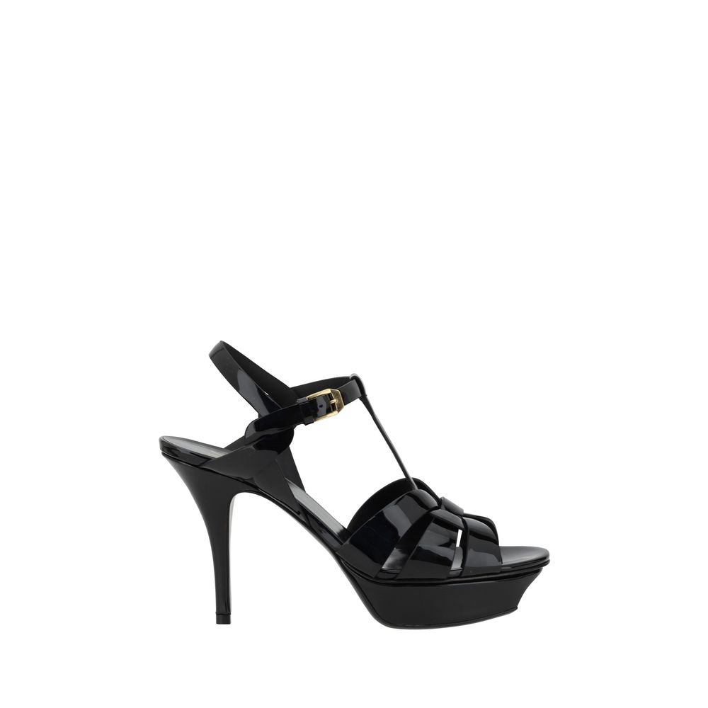 10459124.jpeg Saint Laurent Black Calf Leather Bos Taurus Stiletto Heel Sandals - Image 1