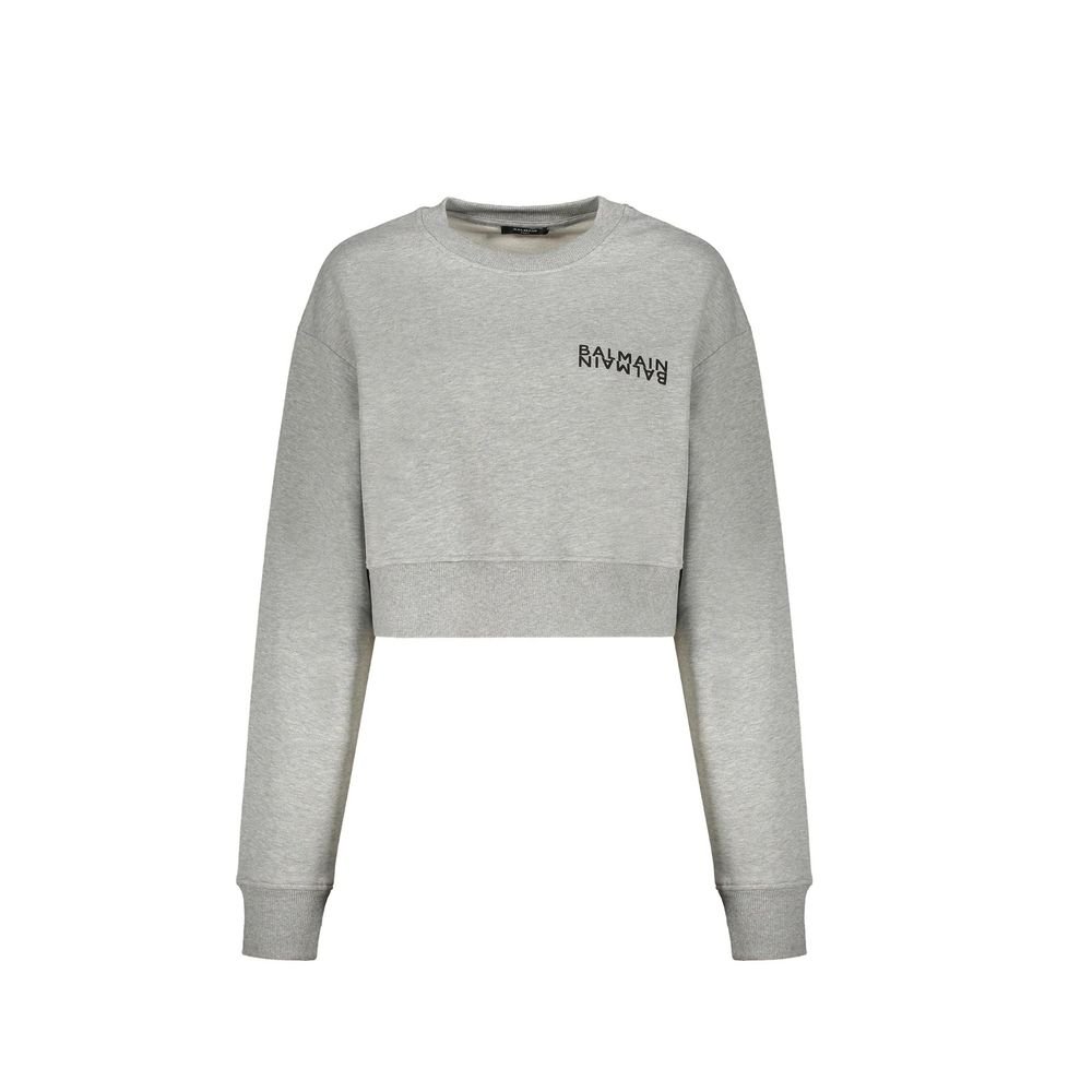 10461854.jpeg Balmain Gray Cotton Sweatshirt - Image 1